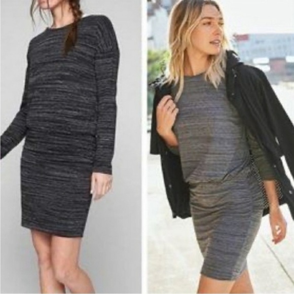 Athleta Mini Heather Brown Tulip Rush Dress Long sleeves women’s M - Picture 8 of 8